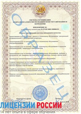 Образец сертификата соответствия (приложение) Усть-Кинельский Сертификат ISO 50001