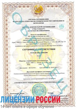 Образец сертификата соответствия Усть-Кинельский Сертификат OHSAS 18001